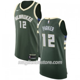 Maglia NBA Milwaukee Bucks Jabari Parker 12 Nike 2017-18 Verde Swingman - Uomo